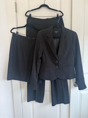 RW&CO. Black Women's 3-Piece Suit Jacket with Skirt and Pants